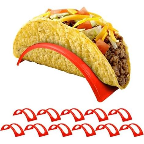 Support à tacos compatible lave-vaisselle et micro-ondes  Support pour tacos à coques molles ou dures  Plateaux et assiettes pour tacos de rue (1/5)