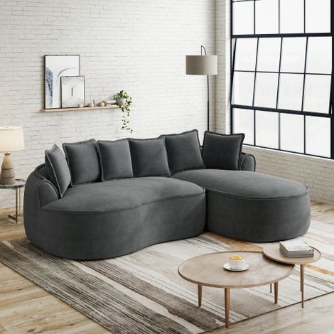 L-förmiges Frameless Modulares Sofa, bequemes Chenille Cloud Sofa mit tiefer Sitzfläche, modernes Chaiselongue Sofa, extra groß, inklusive Kissen, ideal für Wohnzimmer,Grau
WL