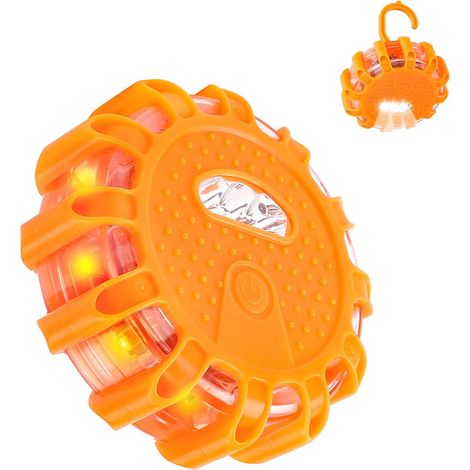 Gyrophare LED 1 pcs, Balise de Signalisation Lumineuse, Lumière d'urgence d'Avertissement, éclairage d'urgence avec Base Magnétique et 9 Modes Clignotant pour Voiture, Camion Bateau (1/5)