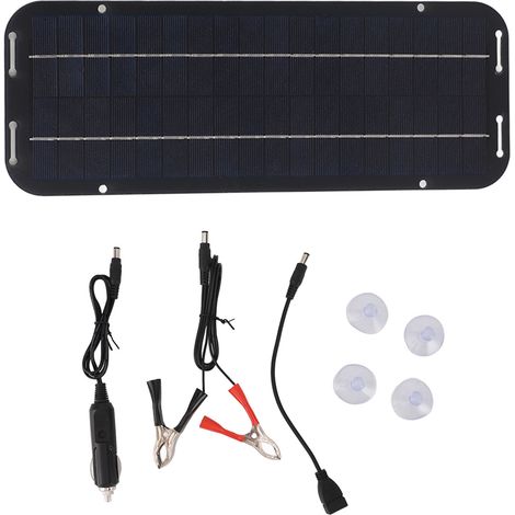 Chargeur solaire professionnel 6W 12V panneau polycristallin haute performance, kit portable pour camping voyage extérieur (1/5)