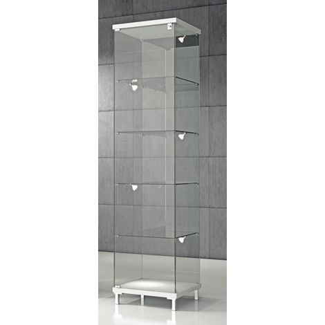 Vetrina In Cristallo Temperati con Faretti LED laterali 45 x 45 x190 cm Q/45 (1/2)