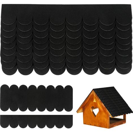 Lot de 32 bardeaux de toit pour nichoir à oiseaux, panneaux de toit en carton goudronné autocollants - Pour nichoirs, hôtels à insectes, niches pour chiens, clapiers à lapins