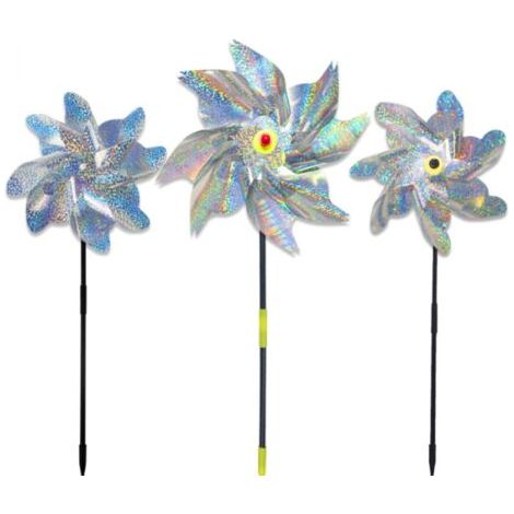 QORVA-Lot de 4 épouvantails décoratifs pour jardin avec pics anti-pigeons réfléchissants pour protéger votre jardin, votre potager et votre terrasse (1/5)