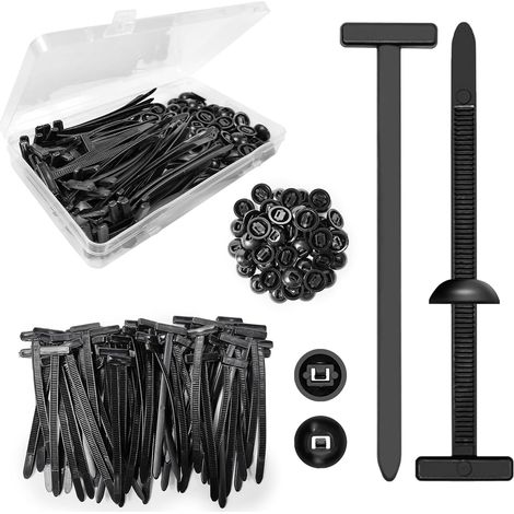 50 Attaches Autobloquantes Universelles en Nylon, Serre Cable Attache Autobloquante, pour La Réparation des Voitures, des Coffres, des Ailes et des Pare-Chocs, Résistant UV et Chaleur (1/5)