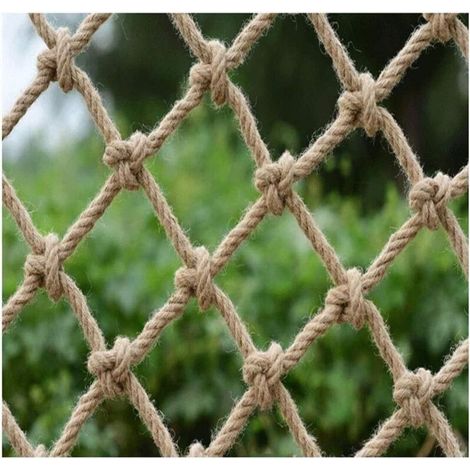 1x2m Filet de sécurité pour garde-corps d'extérieur, Filet de Clôture en Corde de Chanvre Décoration Jardin Filet de Sécurité Balcon Escalier Cloison