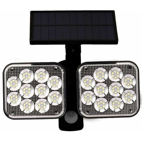 Lumiere Solaire Exterieur, étanche IP65 pour Cabanon, Garage, Jardin-2108 Applique double tête (1/3)