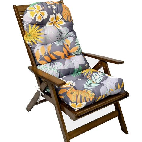 Cuscini per sedie da esterno, cuscino per sedia da giardino con schienale alto, impermeabile e resistente ai raggi UV, cuscino spesso per poltrona, sedia a dondolo, lettino prendisole e patio. (1/5)