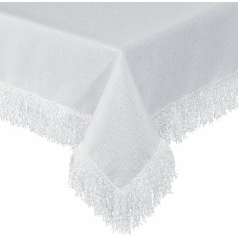 Elegante Jaspis-Tischdecke 140x280 weiß (1/5)