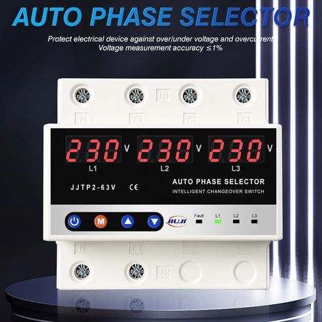 Multifunktionaler 3P-Spannungsschutz auf Mikrocontroller-Basis, einstellbares Schutzgerät mit Digitalanzeige und automatischer Phasenumschaltfunktion. (1/5)