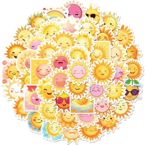 CSPARKV 100 piezas de pegatinas estéticas, pegatinas de sol, pegatinas de vinilo impermeables, pegatinas de maleta para equipaje, monopatín, guitarra, portátil, botella de agua, casco, etc.