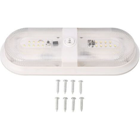 Plafonnier LED à Double dôme, 560lm, pour camping-car, avec interrupteur, pour remorque, camping-car, 10 à 24V
