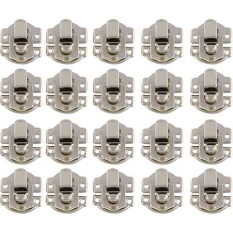 SABIR Loquet et targette en fer avec finition laiton antique – 400 vis incluses – Pour boîtes à bijoux et rangement vintage – Installation rapide (1/5)