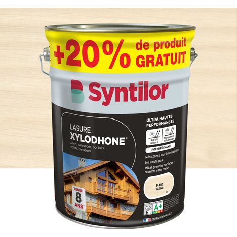 Lasure extérieure Xylodhone 5L – Blanc satiné – Protection 8 ans – Texture gel microporeuse – Anti-UV et hydrofuge – Syntilor (1/4)