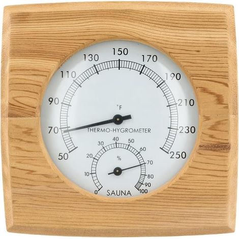 Hygrothermographe de Sauna en Bois, Thermomètre et Hygromètre de Sauna, Mesure de la Température et de L'Humidité Intérieure, Salle de Sauna Facile à Utiliser (1/5)