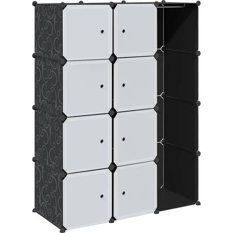 Maison Exclusive - Armario modular 9 compartimentos negro y blanc (1/5)