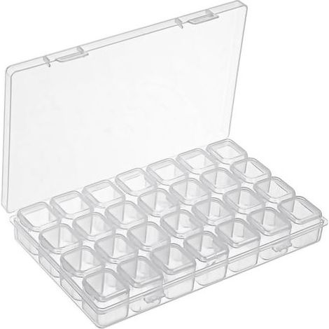 boite rangement diamond painting,boite rangement vis,petite boite,boite a bijoux transparente,28 compartiments, pour petites pièces, ongles, perles, bijoux (1/5)
