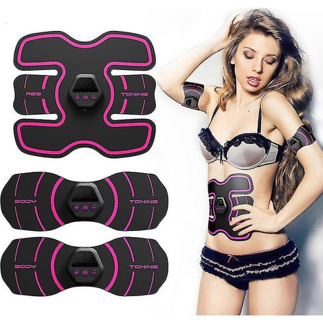 Appareil de stimulation abdominale EMS, tonificateur musculaire, ceinture de tonification abdominale, entraînement portable pour la maison et le bureau, équipement de fitness rose (1/5)