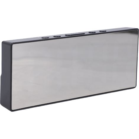 Réveil miroir LED écran 15.9 cm sauvegarde pile luminosité réglable double alarme fois fonction snooze bureau chambre cadre noir lumière rouge (1/5)