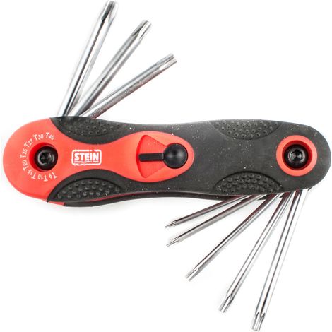 JUEGO LLAVE TORX STEIN NAVAJA CR-V CON AGUJERO 8 PIEZAS (1/2)