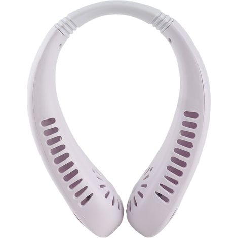 Ventilateur de cou USB 3 vitesses sans pales, batterie longue durée, pour voyage, gris, silencieux, alimentation USB, rechargeable, extérieur, à emporter (1/5)
