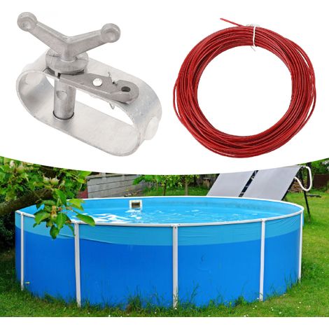 Kit de Tension pour Câble de Piscine avec Treuil Manuel et Corde en Acier 30m (1/5)