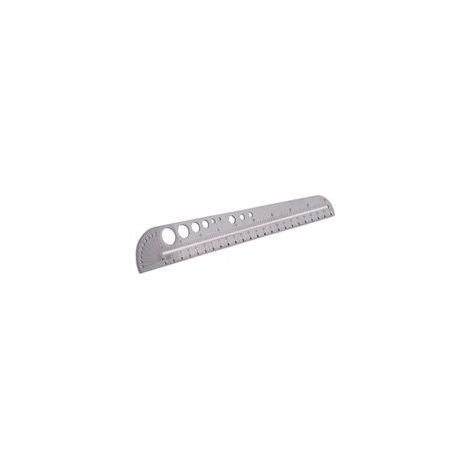 Règle en acier inoxydable multifonctionnelle de forme spéciale, grande règle de bureau avec échelle, outil de mesure pour la couture et le cuir (1/5)