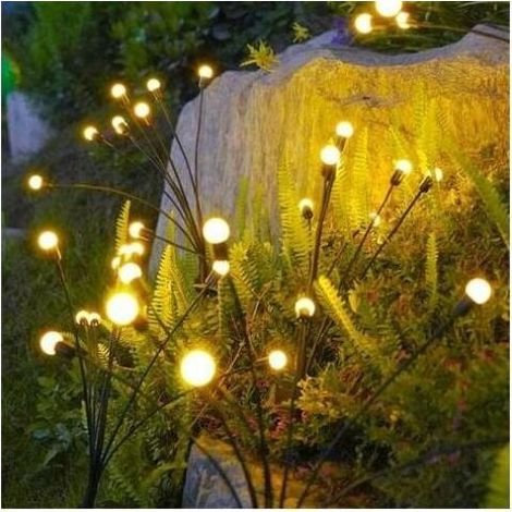 Solar-LED-Glühwürmchen-Licht, wasserdicht, für den Außenbereich, Gartendekoration, dekoratives Landschaftslicht, warmes Farblicht, 6 Lichter (1/3)