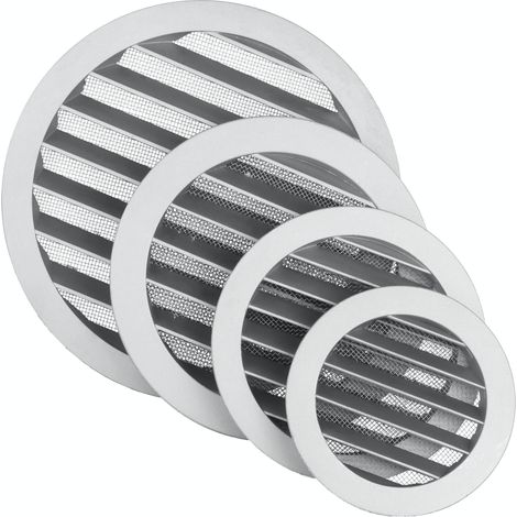 Ventilación redonda de 100 mm en aluminio fundido de alta calidad - Red antiinsectos de acero inoxidable - Resistente a la intemperie - Interior/exterior - Rejilla de ventilación Campana DN100 (1/5)