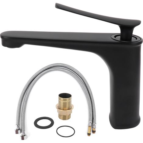 Robinet lavabo monocommande eau chaude froide, robinetterie salle de bain G3/8, mitigeur lave-mains pour lavabo domestique (1/5)