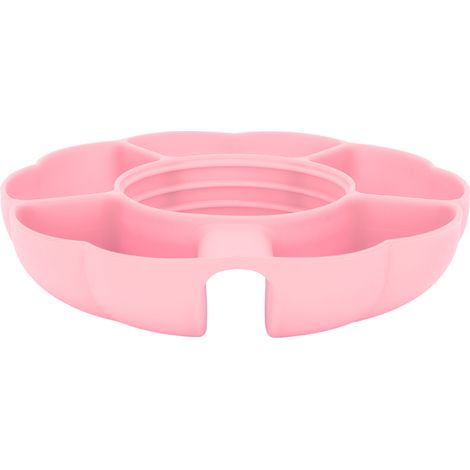 Plateau de service rond en silicone à 5 compartiments pour tasse de 1,2 L (40 oz), rose. (1/5)