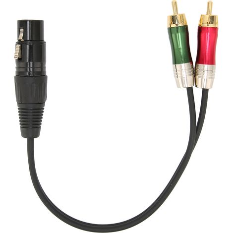 Adaptateur XLR Femelle vers 2 RCA Mâle - Câble de Division Y pour Microphone, Table de Mixage, Amplificateur - 2m (1/5)