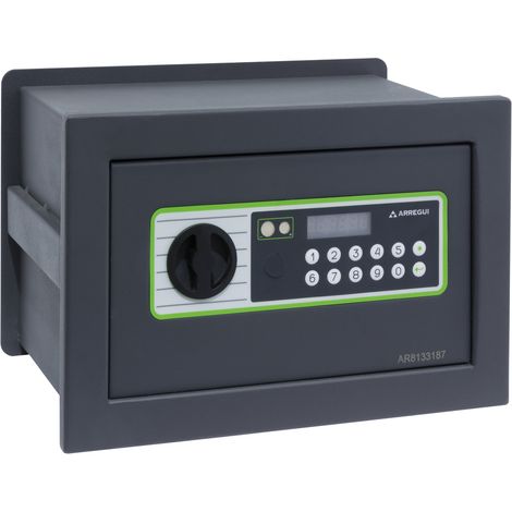ARREGUI Supra 241110 Caja fuerte de empotrar a pared con cerradura de codigo electronico Caja de Seguridad para casa y hogar Fundo extensible Fácil de instalar 21 x 32 x 15/25 cm (1/5)