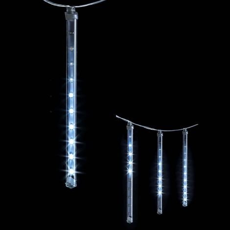 Guirlande lumineuse Rideau lumineux 10 Tubes effet goutte 100 LED Blanc Froid - Feeric Christmas (1/4)