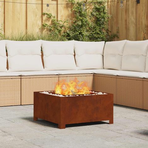 Feuerstelle Braun 60 x 60 x 30 cm Wetterfeststahl