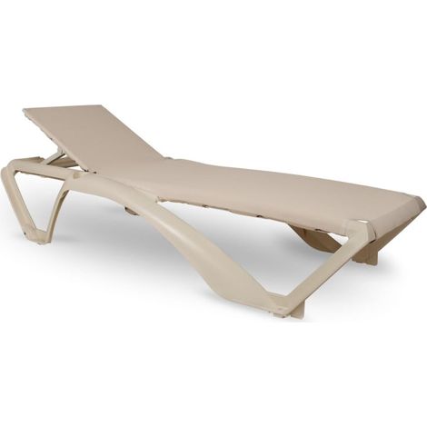 Chaises longues Marina Club Resol plastique ivoire beige (Lot de 2) (1/5)