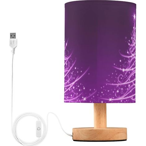 Kcldeci Lampe de chevet en forme sapin Noël lumineux violet pour (1/5)