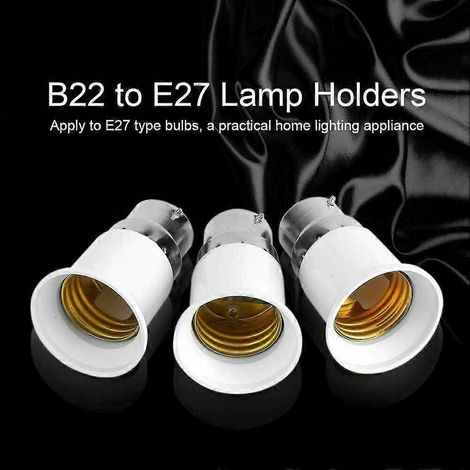 Adaptateur d'ampoule B22 vers E27 douille à vis Edison B22 vers E27 pièces d'éclairage - Lot de 3