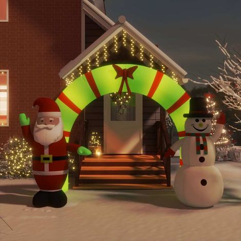 Portail arche gonflable Père Noël bonhomme de neige LED 270 cm (1/5)