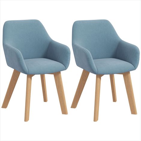 Banc de salle à manger Fauteuil de salon bleu en tissu effet (1/5)