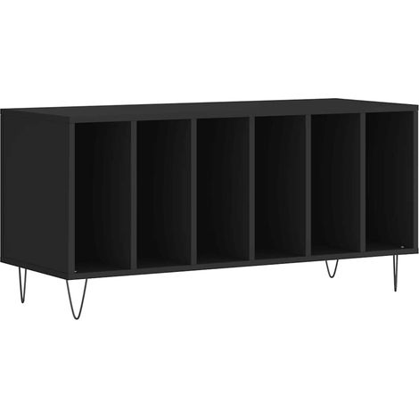 Armoire à disques noir 100x38x48 cm bois d'ingénierie vidaXL