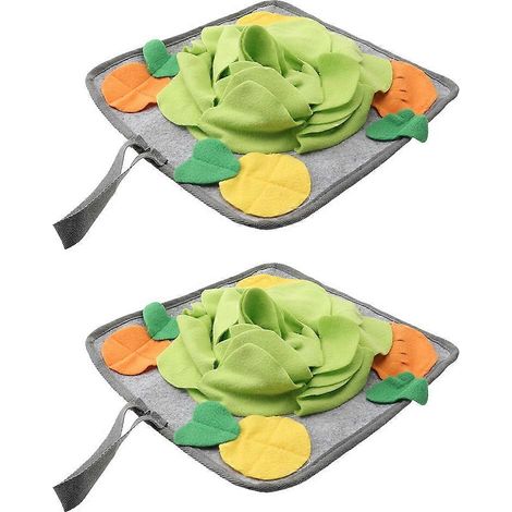 Tapis de fouille pour lapin en polaire, tapis d'alimentation lente pour animaux de compagnie, lot de 2 (1/3)