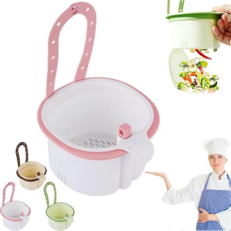 Égouttoir suspendu pliable pour évier de cuisine panier filtre cactus extensible et réglable passoire de cuisine rose (1/5)