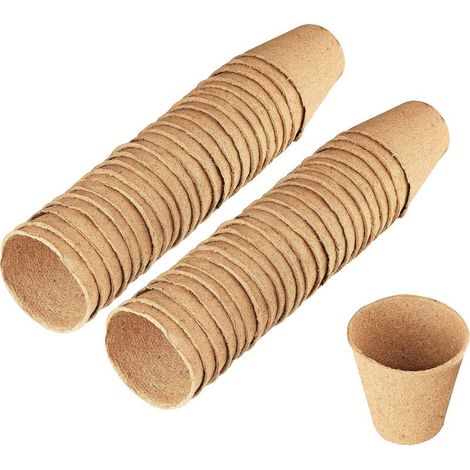 100 Pièces 6CM Pot de Culture Biodegradable pour Semis, Peti Pot pour Plantation, Godets de Rempotage Degradable, pour Jardin, Potager, Serre (1/5)