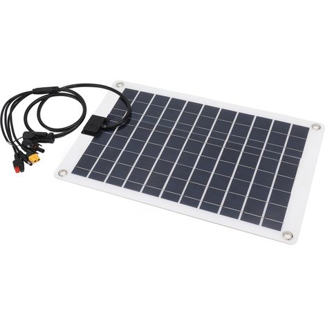 Panneau solaire 16,5 x 10,6 pouces, connecteurs multiples, 50 W, transmission stable, chargeur de batterie solaire pour ordinateur portable et appareils de camping (1/5)
