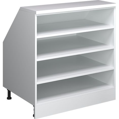 Armario para tejado inclinado Rion, Blanco, 80 x 81.8 cm con 4 compartimentos, carcasa 60 cm de profundidad, Vicco (1/5)
