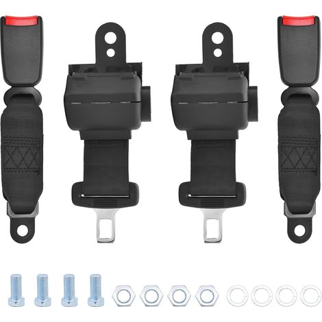 Ceinture de sécurité universelle 106cm rétractable pour chariot de golf – Lot de 2,compatible EZGO TXT Yamaha Club Car DS,kart,quad (1/5)