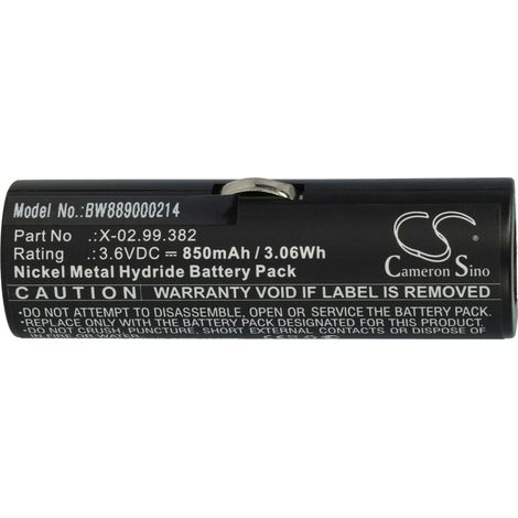vhbw Akku Ersatz für Heine BATT/110904-A1, X-02.99.380, X-02.99.382 für Medizintechnik (850mAh, 3,6V, NiMH)