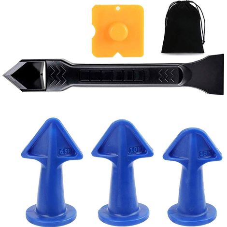 Applicateur de buse de calfeutrage, outil de finition, spatule à colle en plastique, carrelage, dissolvant de Silicone, Kit de coulis, 5 paquets (1/5)