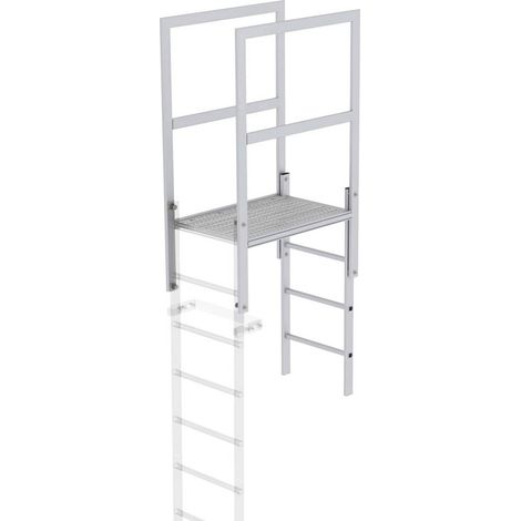 Günzburger Steigtechnik Escalier d'acrotère aluminium anodisé longueur 930 mm - 061181 (1/3)