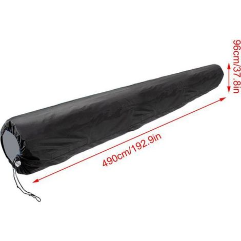 Housse Oxford - Protection Rouleau Couverture Solaire Piscine - Imperméable Anti-UV - Noir - 490 x 96 cm (1/5)
